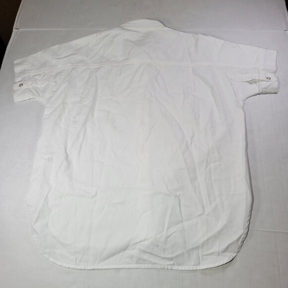 Madewell Women White Cotton Demin Button-Up Short-Sleeve Shirt Size XS - Picture 5 of 5